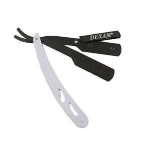 DEXAM professional black and silver shaving razor straight razor-razor