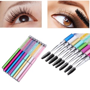 Fashion Reusable Eyelash Brush Mascara Wand Applicator Spooler Pink Diamond Handle  Eyelashes Cosmetic Makeup Tool