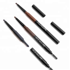FOCALLURE New Arrivals 3-in-1 Waterproof Durable Flexible Eye-brow Pen Cosmetics Eyebrow Pencil With 4 Colors