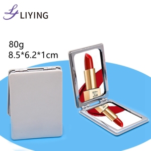 Free sample heart square round folding compact mirror pocket custom logo portable travel makeup mirror