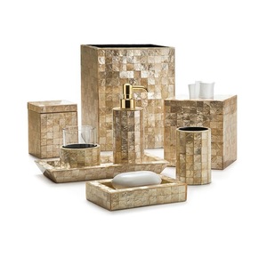 New 6 pieces Wood and Resin Luxury Bathroom Accessories set