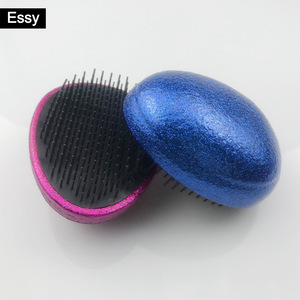 plastic egg shape custom detangling tangle hair brush