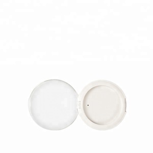 Plastic white compact pressed powder case for cosmetic packaging