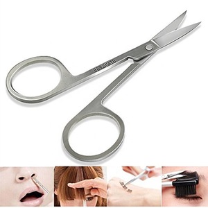 Professional Makeup Trimming Eyebrow Eyelash Nose Hair Small Tweezers Scissors Portable Stainless Steel Beauty Care Tool
