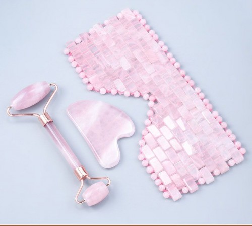 Rose Quartz-Jade Facial mask Set, Jade Stones Eye mask, Anti-Aging Facial Sleeping