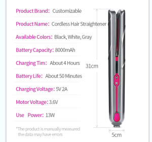 Style Multifunction Stylish Hair Straightener Hair Curler Tools USB Cordless Charging New Fast Straight The Hair Electric CN;GUA