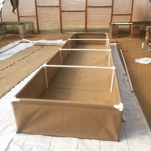 Tan Color Fabric Raised Garden Bed Outdoor