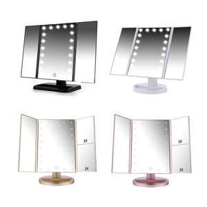 Tri-fold Makeup Mirror with Light  Led Folding Mirror