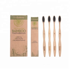 wholesale daily use carbon nature eco friendly bamboo toothbrush 4 pack