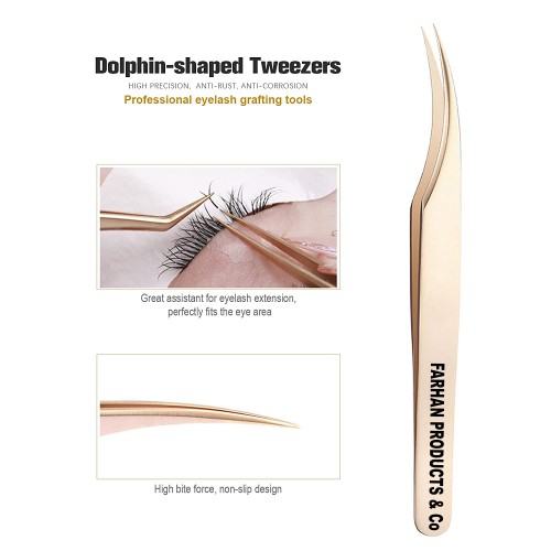 False Eyelashes Applicator Tool Stainless Steel Eyelash Extension Tweezers Remover Clip Eyelash Tweezers