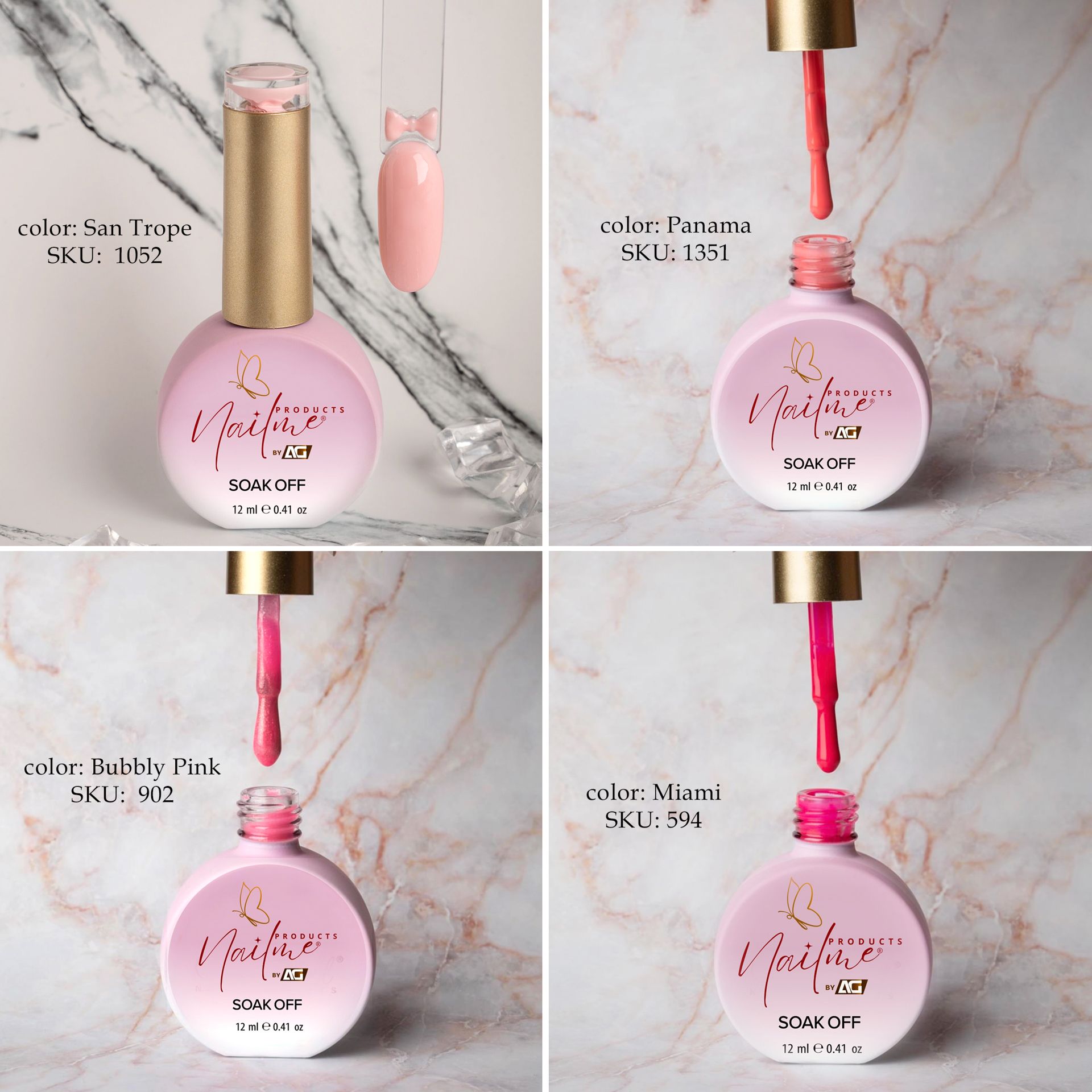 LED Gel Nail polish different colors, french manicure colors