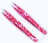 Eyebrow Plucking Ingrown Hair-Best for Eyebrow Hair Facial Hair Removal-Stainless Steel (2 PCs Pink Flower Tweezers Set)