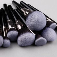Private Label Bulk Wholesale Black Makeup Brushes Set High Quality Synthetic Powder Contour Blending Beauty Cosmetic Brush Tools