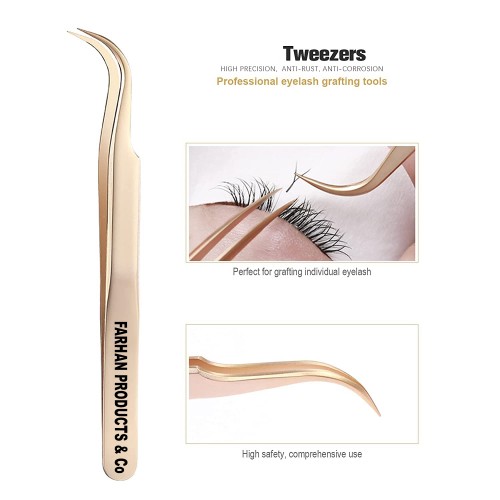 False Eyelashes Applicator Tool Stainless Steel Eyelash Extension Tweezers Remover Clip Eyelash Tweezers