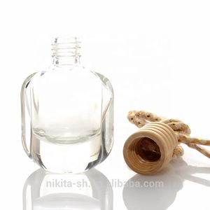 10ml Car Diffuser Bottle Car Perfume Bottle With Wood Cap Hanging Corded Rope for Empty Car Air Freshener  (CG20)