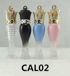 2019 New arrival gold crown cap empty custom cosmetic unique  Mermaid mascara lip gloss container bottle tube with brush