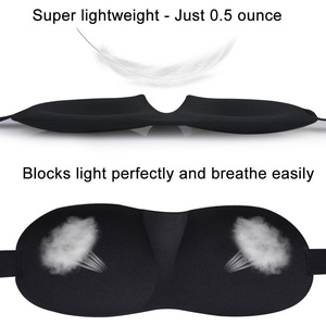 Contoured Softness Private Label Sleep Mask Includes Carry Pouch Eye Mask and Ear Plugs For Travel, Shift Work & Meditation