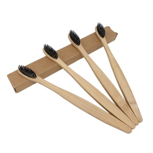 Custom Logo Eco- friendly Charcoal Bristles Bamboo Toothbrush