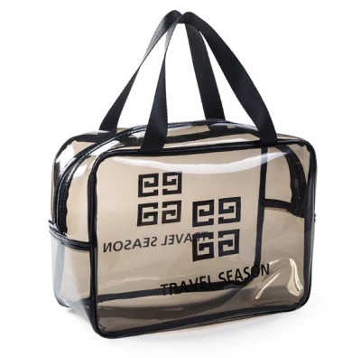 Custom Private Label Waterproof PU Leather Toilet Bag Travel Clear PVC Makeup Cosmetic Bag