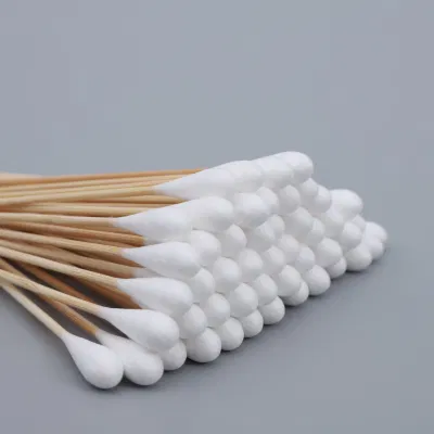 Customized Bamboo Cotton Wooden Swab Stick Tipped Applicator Cotton Buds
