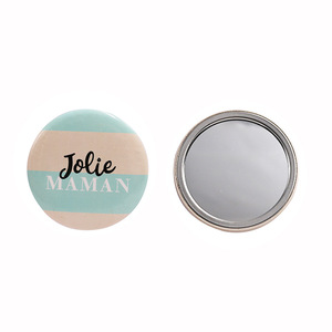 Decorative Cosmetic Stainless Steel Mini Compact Metal Cute Round Custom Pocket Mirror