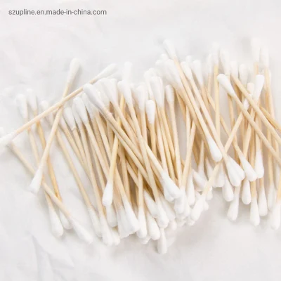 Disposable One Head Cotton Swabs Pointed Tip Wooden Stick Cotton Swab