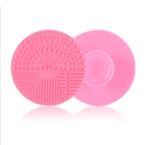Durable Makeup Brush Cleaner Silicone Cosmetic Makeup Brush Washing Scrubber Cleaning Mat Tool With Suction Cup