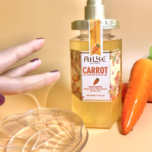 High Quality Private Label 500 ml Carrot Best Shower Gel Skin Lightening Body Wash