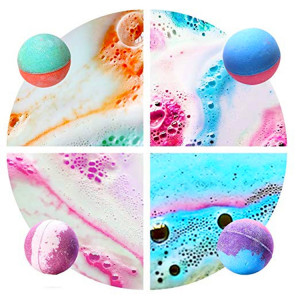 Hot sale private label handmade gift set colorful bath bomb essential oil particles salt bubble bath OEM can be customized