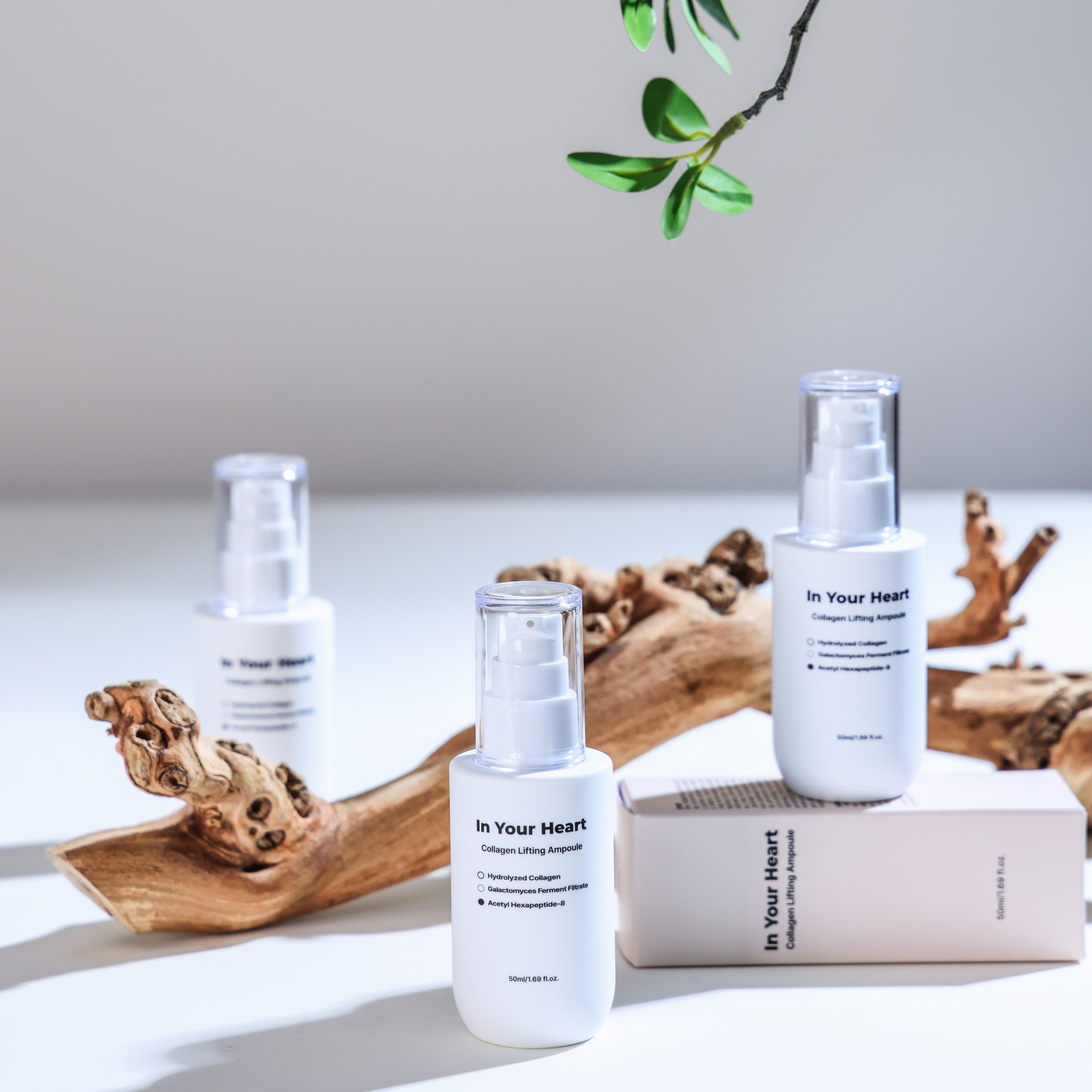[In Your Heart] Collagen Lifting Ampoule 50ml Anti-Wrinkle Peptide Serum, Brightening, Hydration