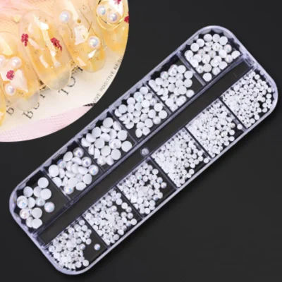 Mixed Nail Rhinestones Plastic Box Nail Art Decorations