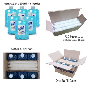 Mouthwashes and paper cups for dispenser machine