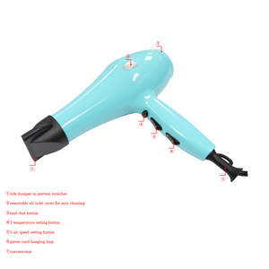 New professional hair dryer with ionic cold air fast dry up 3 speed and temperature settings far infrared heat