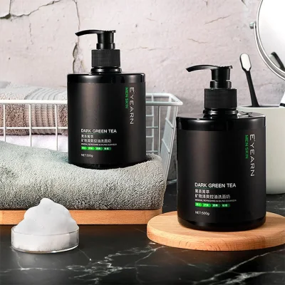 Private Label Man Skin Care Product Men Gentle Oil Control Dark Green Tea Face Cleanser Hydrating Deep Cleansing Men&prime; S Face Wash