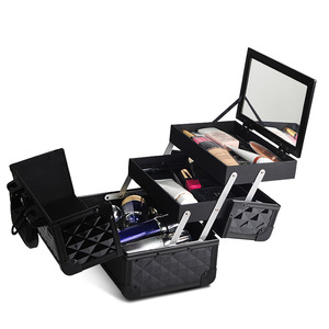 Professional hand aluminum girls vanity train makeup tool kit