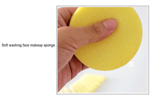 Sofeel Yellow Color Round Compressed Cellulose Facial Sponge