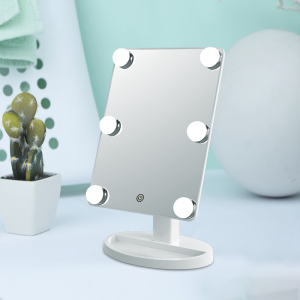 Square mirror 360 degree rotation plastic cosmetic makeup vanity hollywood mirrors with lights