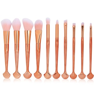 The new 10Pcs cosmetic brush package of 2019 is a specialty powder sole powder eye brushed bristle rose handle cosmetic tool