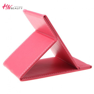 Wholesale folding pu leather makeup tool beauty mirror cosmetic accessories makeup mirror