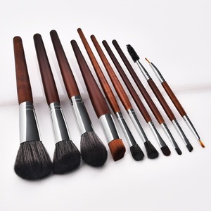 Wooden 10PCS Makeup Brushes set Cosmetic Foundation Eyebrow Eyeshadow Eyeliner Brush Professional Makeup Brush Sets Tool