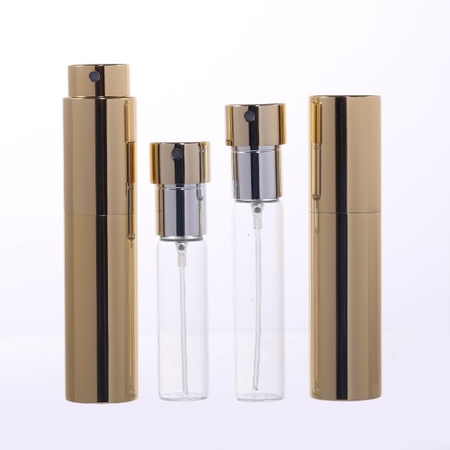 8ml 10ml Twist up Aluminum Shell Refillable Perfume Atomizer with Glass Inner Bottle