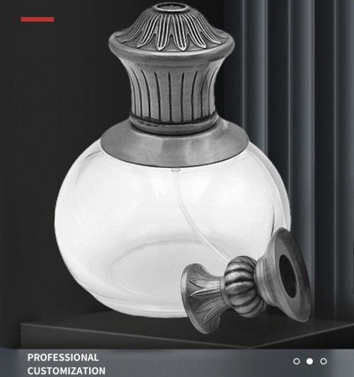Modern Fashion Luxury Grey Plating Die Castingg Zinc Alloy Perfume Bottle Cap