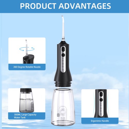 300ML Dental Implant Household Gentlewave Teeth Cleaner Travel Dental Irrigator Water Dental Flosser Water Flosser