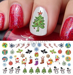 2016 Christmas Halloween Holiday nail sticker decals water slide nail art patch for sticker decal for nail art