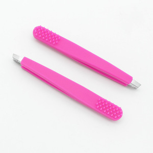 2019 Professional Beauty Eyebrow Silicone Tweezer With Comb