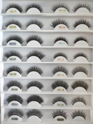 3D Natural Synthetic Fibres Lashes Acrylic Box Packaging with Hanger Faux Mink Eyelash Set