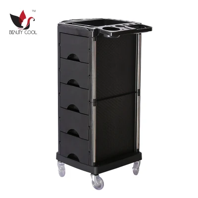 5 Drawers ABS Plastic Salon Furniture Beauty Hairdressing Trolley