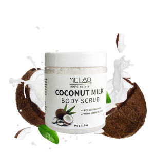 AiXin Private Label Natural Organic 340G Coconut Scrub Body Exfoliating Smoothing Softening Whitening Coconut Milk Scrub