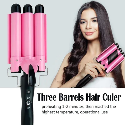 Automatic LCD with Triple Barrel Hair Waver Hair Curler