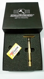 Black and gold Plated Shaving razor safety razor with customized packaging and customized design